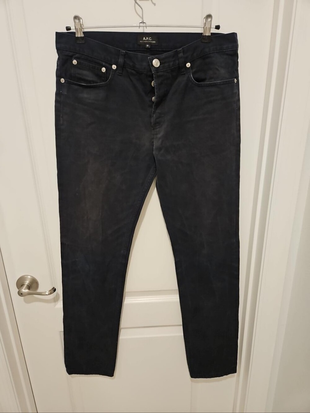 A.P.C. Petit New Standard Jeans Size 31 Faded Black Button Fly Denim